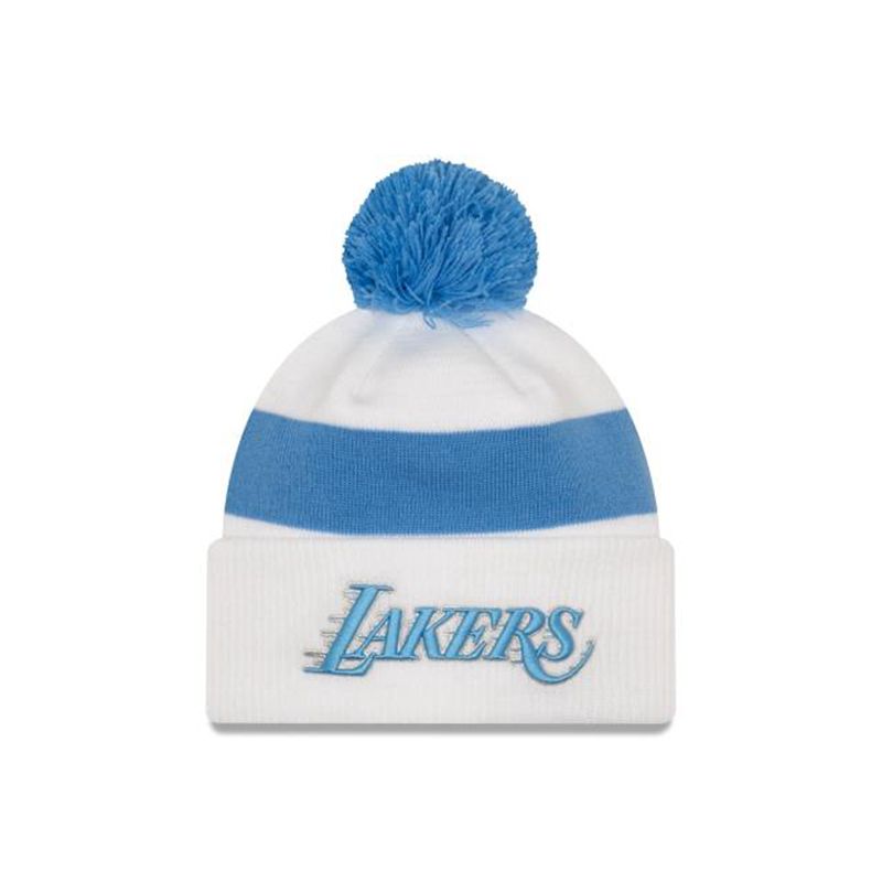 NBA Los Angeles Lakers City Edition Pom Knit (VWM4544) - White New Era Beanies